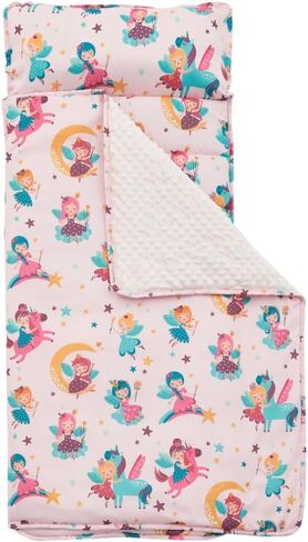 beeweed Toddler Nap Mat, Rollup Design Kid Sleeping Mat with Removable Pillow & Minky Blanket, Toddler Sleeping Bag for Daycare Preschool Travel Camping in Kuwait