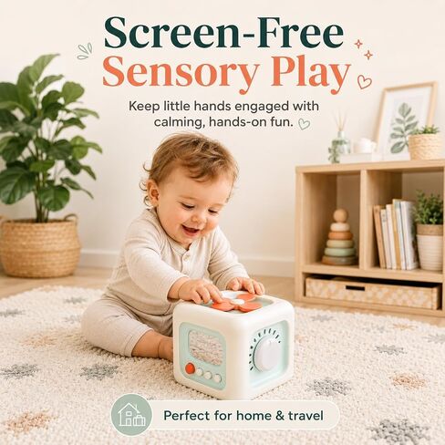 SmartMotion Cube for Toddlers 1-3 Years. Montessory Inspired - Sensory Fine Motor Skills Toy with Switches, Dials & Sliders - Quiet Travel Activity Toy - Birthday Gift for Boys & Girls. in Kuwait