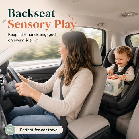 SmartMotion Cube for Toddlers 1-3 Years. Montessory Inspired - Sensory Fine Motor Skills Toy with Switches, Dials & Sliders - Quiet Travel Activity Toy - Birthday Gift for Boys & Girls. in Kuwait