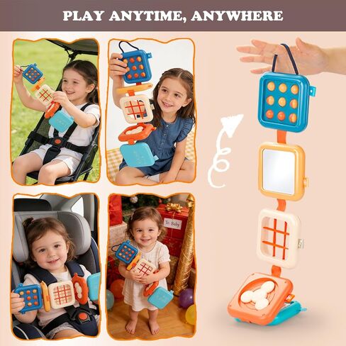 Busy Board for 1 Year Old Montessori Travel Toys for Toddler | Montessori busy board, sensory activity, airplane car travel essentials, fine motor skills, for toddlers 1-3 in Kuwait