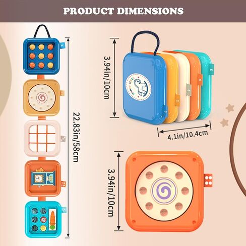 Busy Board for 1 Year Old Montessori Travel Toys for Toddler | Montessori busy board, sensory activity, airplane car travel essentials, fine motor skills, for toddlers 1-3 in Kuwait