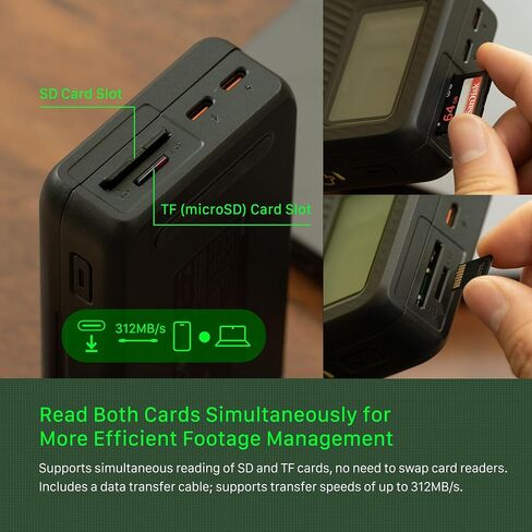 Tilta All-In-One Recharge Companion for NP-FZ100 | FX3, FX30, FX2, ZV-E1, FX30B, A7S III, A7 IV Battery Charger & Power Bank | 30W PD QC Fast Charging | SD TF Card Slot 312MB/s | 18W PD Output - Black in Kuwait