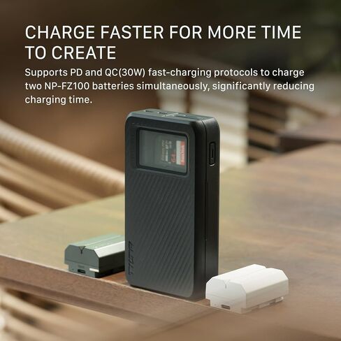 Tilta All-In-One Recharge Companion for NP-FZ100 | FX3, FX30, FX2, ZV-E1, FX30B, A7S III, A7 IV Battery Charger & Power Bank | 30W PD QC Fast Charging | SD TF Card Slot 312MB/s | 18W PD Output - Black in Kuwait