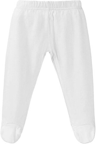 Toddler Leggings Cotton Footed Elastic Waisted Newborn Trousers Comfortable Stretchy Lightweight Breathable Solid Color Pants in Kuwait