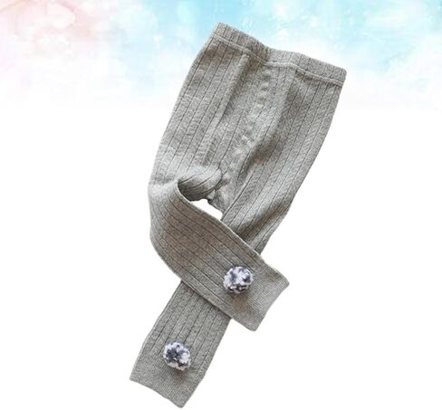 HANABASS Cotton Thickening Leggings for 1-2 Years Old, Warm Stretch Bottoming Pants with Comfortable Touch and Delicate Texture, for Autumn and Winter Grey in Kuwait