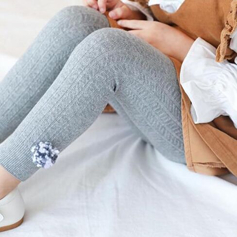 HANABASS Cotton Thickening Leggings for 1-2 Years Old, Warm Stretch Bottoming Pants with Comfortable Touch and Delicate Texture, for Autumn and Winter Grey in Kuwait