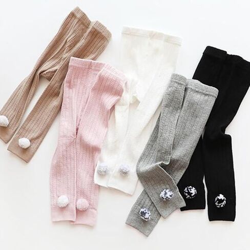 HANABASS Cotton Thickening Leggings for 1-2 Years Old, Warm Stretch Bottoming Pants with Comfortable Touch and Delicate Texture, for Autumn and Winter Grey in Kuwait