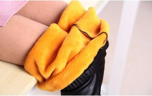 BESTYASH Winter Pu Leggings Warm Thick Anti-Peeling Pants for Little in Autumn and Winter Black in Kuwait