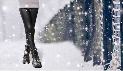BESTYASH Winter Pu Leggings Warm Thick Anti-Peeling Pants for Little in Autumn and Winter Black in Kuwait