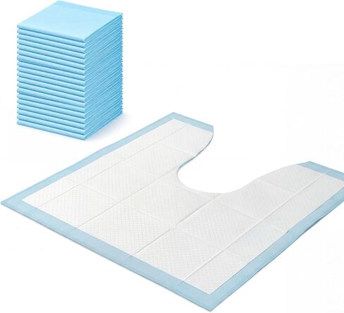 20 Pack Disposable Toilet Mats U Shaped Toilet Mat Absorbent Toilets Floor Protector Toilets Floor Protector from Urine for Potty Training, Anti Urine Commode Mat for Children (Gray) in Kuwait