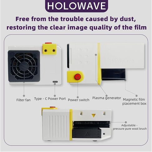 Anti-Static Film Dust Remover Brush for 35mm & 120 Film, Electric Film Cleaner for Negatives in Kuwait