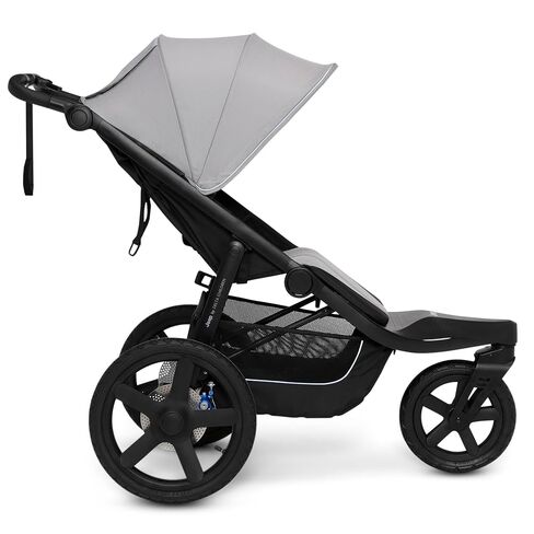 Delta Children - Jeep PowerGlyde Pro Jogging Stroller - 1-Step Back Brake & Hand Deceleration Disc Brakes for Speed Control - 1 Hand Fold, Soft Gray in Kuwait