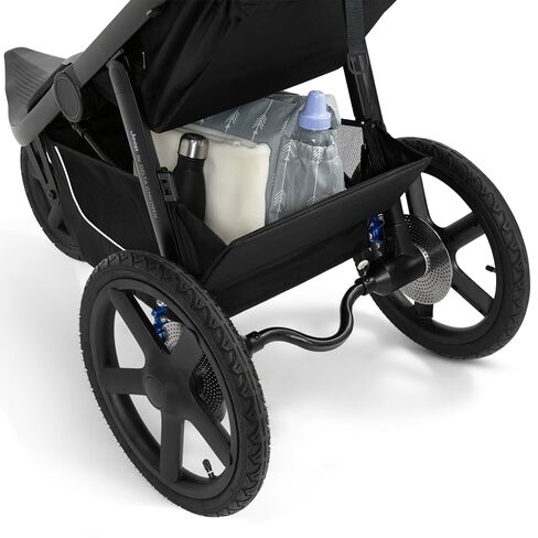 Delta Children - Jeep PowerGlyde Pro Jogging Stroller - 1-Step Back Brake & Hand Deceleration Disc Brakes for Speed Control - 1 Hand Fold, Soft Gray in Kuwait