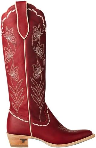 Lane Womens Sweet Memories Casual Boots Over the Knee Low Heel 1-2" - Red in Kuwait