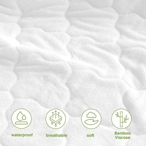 Waterproof Changing Pad Cover 2 Pack, Quilted Viscose Fitted Diaper Chang Table Cover, Soft Changing Pad Sheets for Girls Boys, Ultra Soft & Breathable, White | Breathable Viscose, Changing Pad Sheets for Girls Boys, Ultra Soft, White in Kuwait