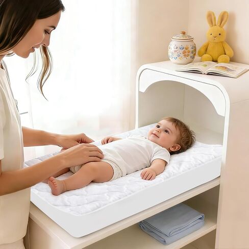 Waterproof Changing Pad Cover 2 Pack, Quilted Viscose Fitted Diaper Chang Table Cover, Soft Changing Pad Sheets for Girls Boys, Ultra Soft & Breathable, White | Breathable Viscose, Changing Pad Sheets for Girls Boys, Ultra Soft, White in Kuwait