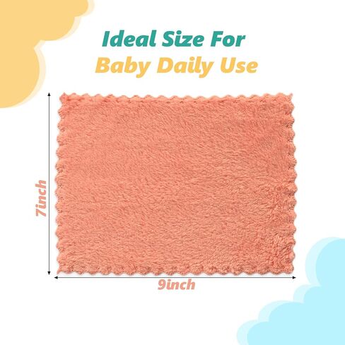 25 Pack Baby Washcloths, Microfiber Coral Fleece 7 x 9 Inch Baby Bath Face Towel, Baby Face Skin Wash Cloths Towels Set in Kuwait