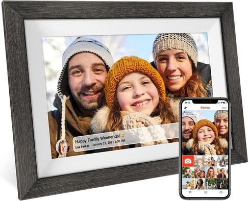 Frameo 15.6 Inch Large Digital Picture Frame WiFi phtoto Easy Setup to use | FHD digital photo frame Touch Screen Auto-Rotate Free Share Photos and Videos Gift for mon Father Women in Kuwait