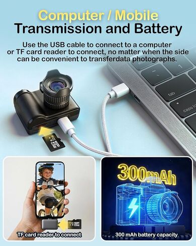 Mini Digital Camera, 1080P Portable Camera for Photography with 8GB SD Card, Key Card Clip Chain for Teenagers, Adult Beginners in Kuwait