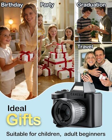 Mini Digital Camera, 1080P Portable Camera for Photography with 8GB SD Card, Key Card Clip Chain for Teenagers, Adult Beginners in Kuwait