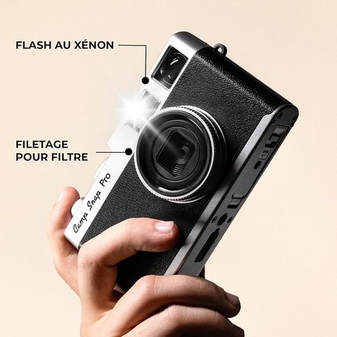 Camp Snap Classic 16MP Instant Camera, Xenon Flash, 4 Customizable Filters, Screenless Camera, 4GB Memory, USB-C Rechargeable Battery, Digital Camera, Compact and Durable in Kuwait