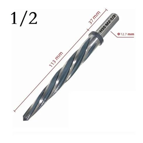Reamer Drill Bit, HSS Spiral Flute Reamer Bit, 1/2in 5/8in Shank Bridge Taper Drill Reamers 1pc(1/2 inch) in Kuwait