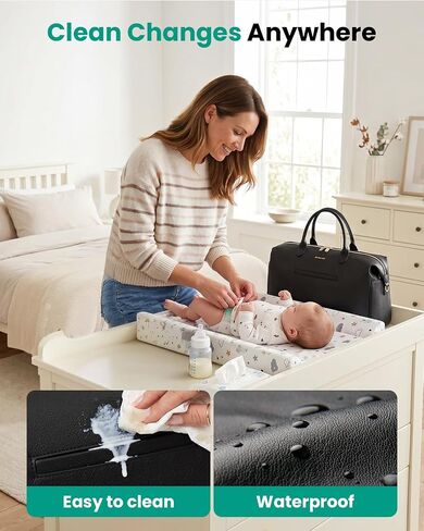 MINKARS Modern Diaper Bag - Convertible Tote to Backpack - Microfiber Vegan Leather Hospital Bag for Parents in Kuwait