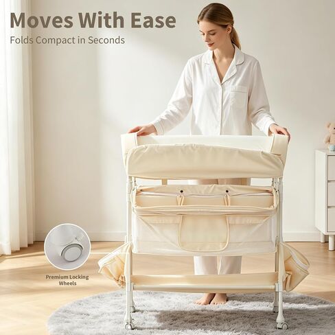 Garvee Foldable Baby Changing Table, Waterproof, Portable Diaper Changing Station with Drawers, Mobile Nursery Organizer, Spacious Diaper Changing Table for Baby, Newborn and Infant in Kuwait