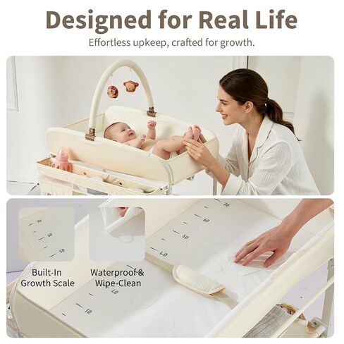 Garvee Foldable Baby Changing Table, Waterproof, Portable Diaper Changing Station with Drawers, Mobile Nursery Organizer, Spacious Diaper Changing Table for Baby, Newborn and Infant in Kuwait