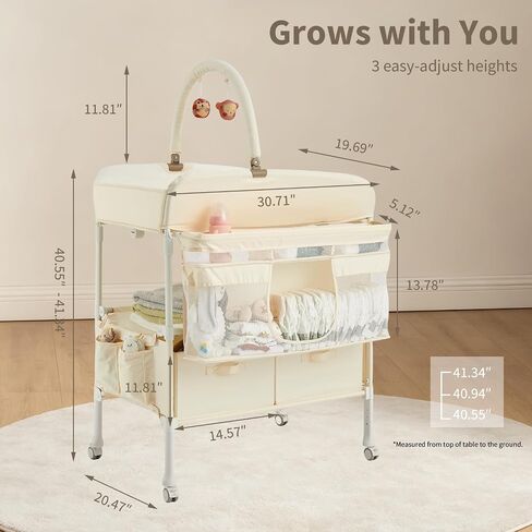 Garvee Foldable Baby Changing Table, Waterproof, Portable Diaper Changing Station with Drawers, Mobile Nursery Organizer, Spacious Diaper Changing Table for Baby, Newborn and Infant in Kuwait
