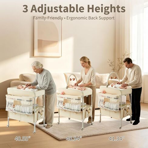 Garvee Foldable Baby Changing Table, Waterproof, Portable Diaper Changing Station with Drawers, Mobile Nursery Organizer, Spacious Diaper Changing Table for Baby, Newborn and Infant in Kuwait