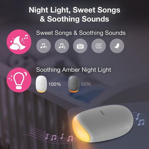 VTech Baby Stroller Rocker & Sleep Soother, Portable, Hands-Free & Rechargeable, 3-Level Rocking, Amber Night Light, IPX2, Auto-Off Timer, Universal for Strollers, Prams, Car Seats & Cribs, V-Hush VR1 in Kuwait