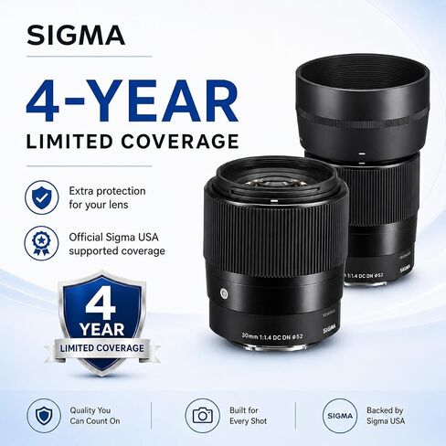 Sigma 30mm f/1.4 DC DN Contemporary Lens for Sony E Mount APS-C, Bundle with UV/CPL/ND Filter Kit, Cap Tether, Lens Pen, Cleaning Kit, Pouch, 4-Year Warranty in Kuwait