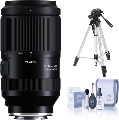 Tamron 70-180mm f/2.8 Di III VC VXD G2 Full-Frame Lens for Sony E, Bundle with 3-Section Aluminum Tripod and Cleaning Kit, Tamron 6-Year Limited Warranty in Kuwait