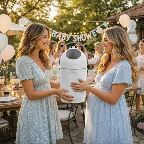 2026 Tall Diaper Pail with Odor-Sealing Flap, 15L Capacity Baby Garbage Can Designed for Stinky Diapers, Quiet Round Trash Can with Easy Open Handle for Nursery Bathroom Living Room Use Grey in Kuwait