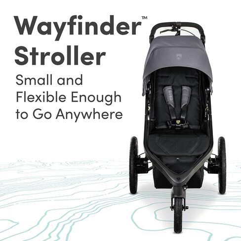 BOB Gear Wayfinder Jogging Stroller with Independent Dual Suspension, Air-Filled Tires & Britax Willow S Infant Car Seat with Alpine Base, ClickTight Technology, Rear Facing Car Seat in Kuwait