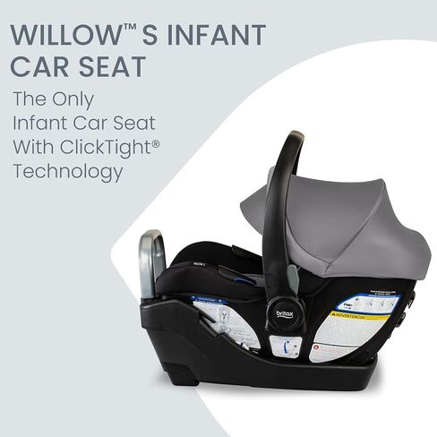 BOB Gear Wayfinder Jogging Stroller with Independent Dual Suspension, Air-Filled Tires & Britax Willow S Infant Car Seat with Alpine Base, ClickTight Technology, Rear Facing Car Seat in Kuwait