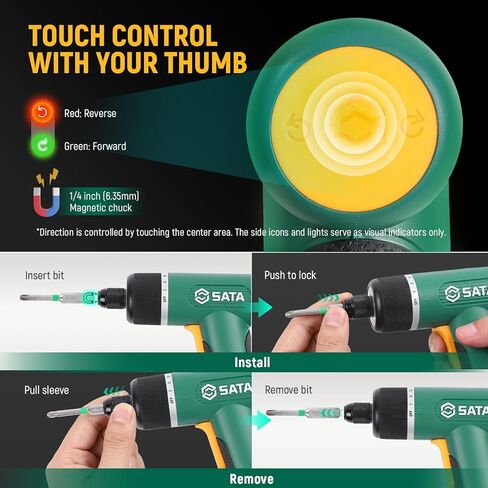 SATA 32-Piece Electric Screwdriver Set, 3.7V Cordless Screwdriver with 1/4" Hex Chuck, 2000mAh USB-C Rechargeable Battery, Up to 5N·m Torque for Furniture Assembly, Home Repair & Garage Projects in Kuwait