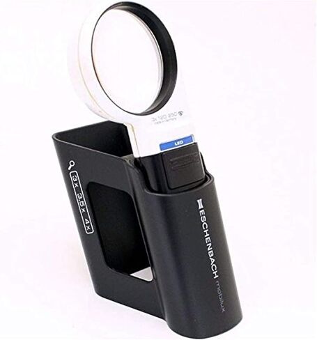 Eschenbach 1511-2M Mobilux LED + Mobase LED Wide Light Loupe & Dedicated Stand, 2.4 inches (60 mm) Φ(3 Times) in Kuwait