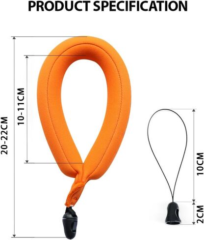 2Pack Waterproof Floating Wrist Strap for Camera & Phone, Camera Float Strap Compatible with GoPro, Insta360, DJI Action Cameras, TG-7, iPhone, Orange in Kuwait