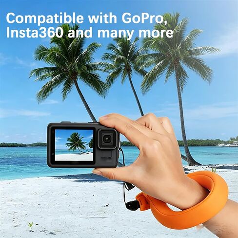 2Pack Waterproof Floating Wrist Strap for Camera & Phone, Camera Float Strap Compatible with GoPro, Insta360, DJI Action Cameras, TG-7, iPhone, Orange in Kuwait