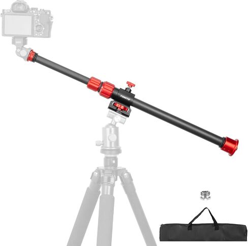 Fomito Adjustable Overheadhoting Cross Arm, Carbon Fiber and Aluminum Alloy, 32", 1/4" and 3/8" Screws, 11 lbs Load Capacity, for Product Photography and Live Top View in Kuwait
