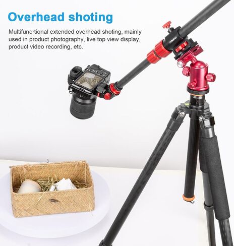 Fomito Adjustable Overheadhoting Cross Arm, Carbon Fiber and Aluminum Alloy, 32", 1/4" and 3/8" Screws, 11 lbs Load Capacity, for Product Photography and Live Top View in Kuwait