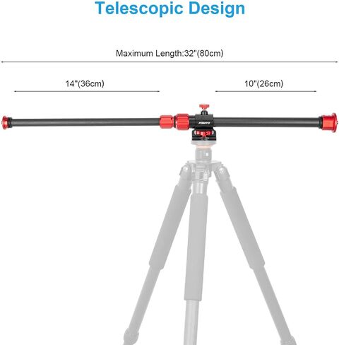 Fomito Adjustable Overheadhoting Cross Arm, Carbon Fiber and Aluminum Alloy, 32", 1/4" and 3/8" Screws, 11 lbs Load Capacity, for Product Photography and Live Top View in Kuwait