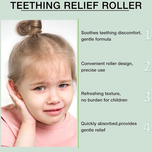 Teething Roller for Babies, Lavender, Chamomile & Coconut Oil Blend, Gentle Teething Care for Fussiness & Bedtime Routine, Easy Roll-On Applicator 2PCS in Kuwait