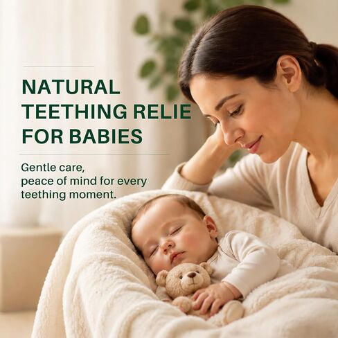 Natural Baby Gum Massage Roller, Chamomile & Rose Oil Blend, Gentle Soothing Roller for Infant Gum Care, Essential Oil Applicator for Daily Baby Care, 2 Pack in Kuwait
