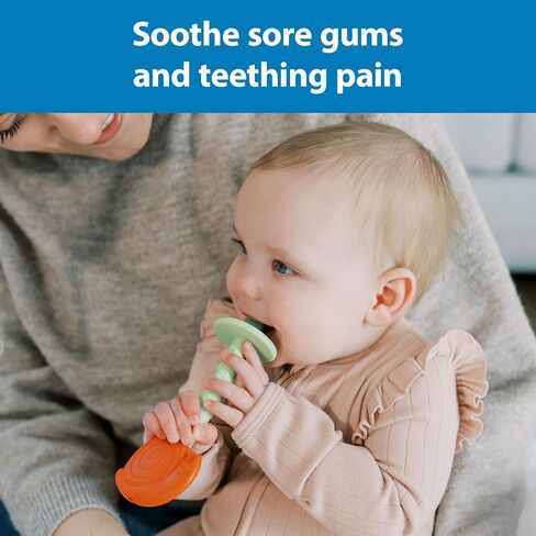 Dr. Brown's Teething Tubes for Babies, Bee and Snail, Massaging Silicone Teether Sticks, BPA Free, 3m+, 2-Pack in Kuwait