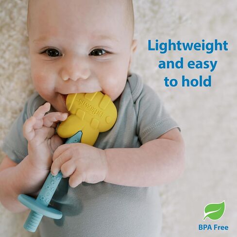 Dr. Brown's Teething Tubes for Babies, Bee and Snail, Massaging Silicone Teether Sticks, BPA Free, 3m+, 2-Pack in Kuwait