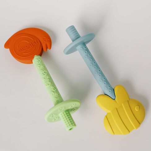 Dr. Brown's Teething Tubes for Babies, Bee and Snail, Massaging Silicone Teether Sticks, BPA Free, 3m+, 2-Pack in Kuwait