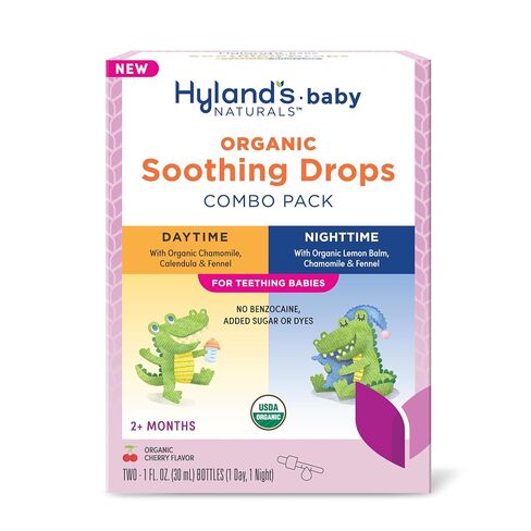 Hyland's Baby Daytime and Nighttime Soothing Tablets and Gel and Drops with Chamomilla, Natural Relief of Oral Discomfort, Irritability, and Swelling, 125 Count in Kuwait